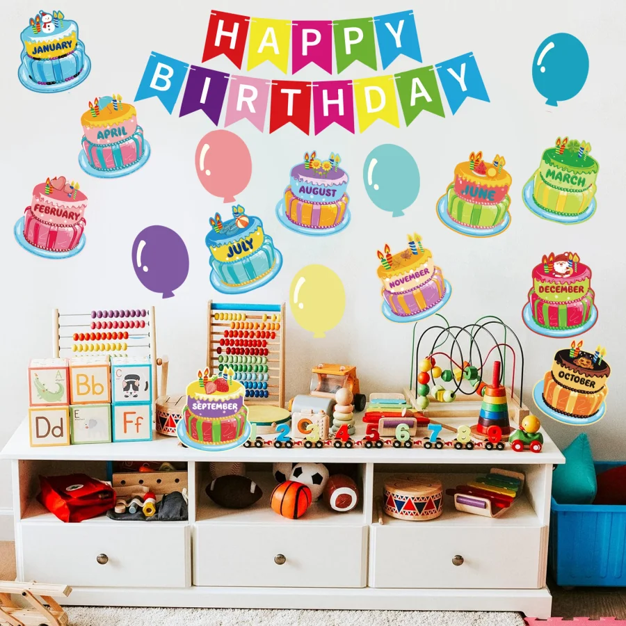ชุดกระดานข่าวสุขสันต์วันเกิด31ชิ้นสำหรับห้องเรียนกระดานข่าวปฏิทินการตกแต่งห้องเรียน