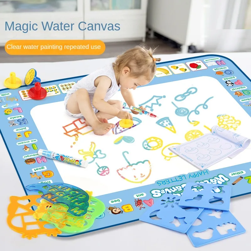 Tapete de desenho mágico com água, reutilizável, placa de pintura com canetas, brinquedos educativos montessori para crianças, presente de natal e dia das bruxas
