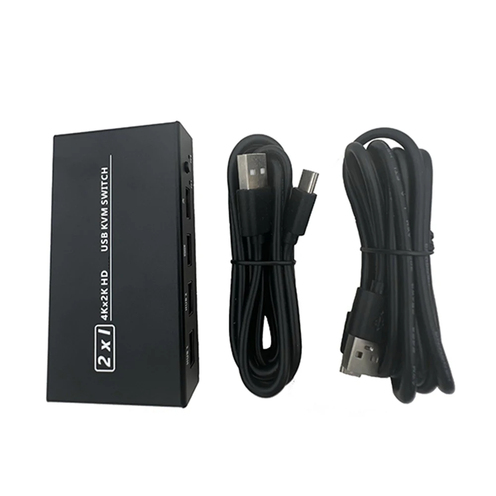 4K*2K KVM 2-in-1 HDMI-compatible/USB KVM Switch Support HD 2 Hosts Share 1 Monitor/Keyboard& Mouse Set Printer Video Display