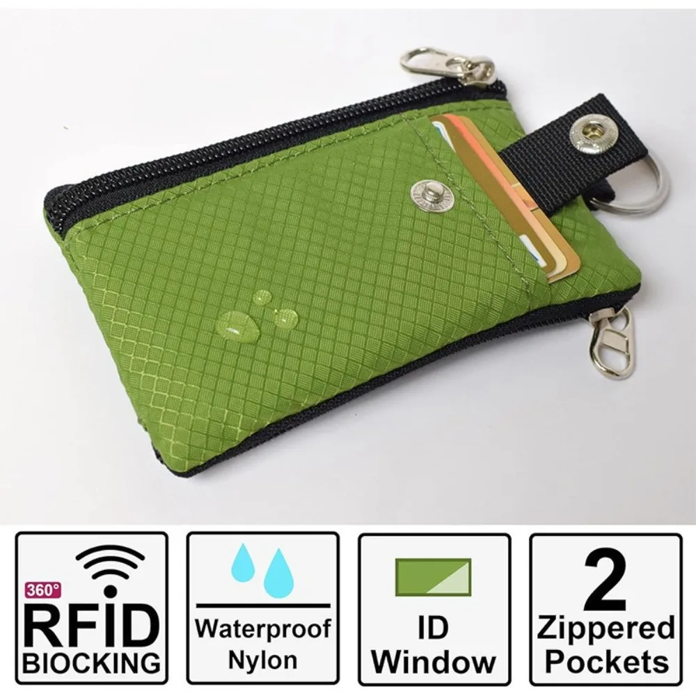 กระเป๋าสตางค์กระเป๋าสตางค์ขนาดเล็กกันไอดีแบบมินิมอลซิป dompet koin แบบบาง