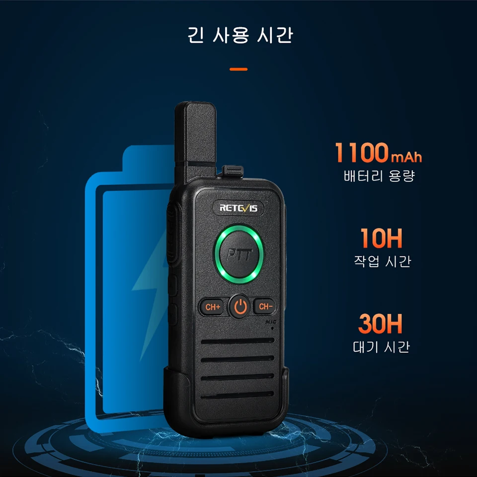 Retevis 듀얼 PTT 전문 워키토키, 휴대용 PMR446 양방향 라디오, VOX USB C, 호텔 레스토랑용, RB645