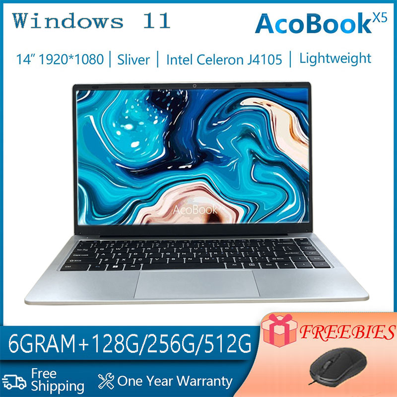 Windows 11 Proラップトップ,14.1x1920 FHD IPSディスプレイ,6g RAM,1080 GB/128GB/256GB/1T,デュアルバンドWi-Fi 512g/5g