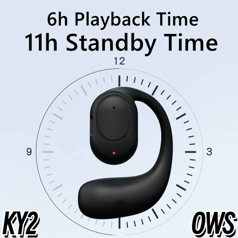 KY2 Fones De Ouvido Bluetooth Sem Fio, Condução De Ar, OWS Headphone, Hi-Fi Ear-Hook, Música, Esportes, Cancelamento de Ruído Headset para Smart Phones