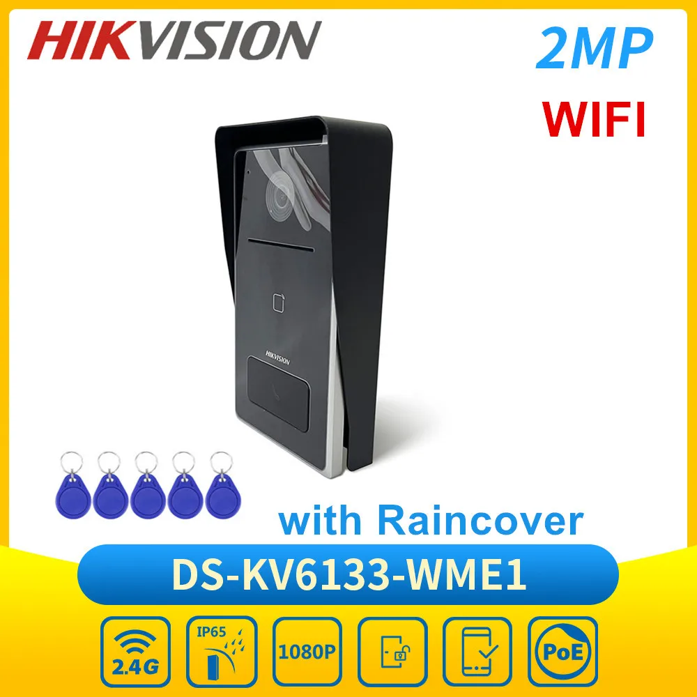 Hikvision DS-KV6133-WME1 WIFI IP Villa Deurstation Video-intercom Deurtelefoon met regenhoes Draadloze deurbel