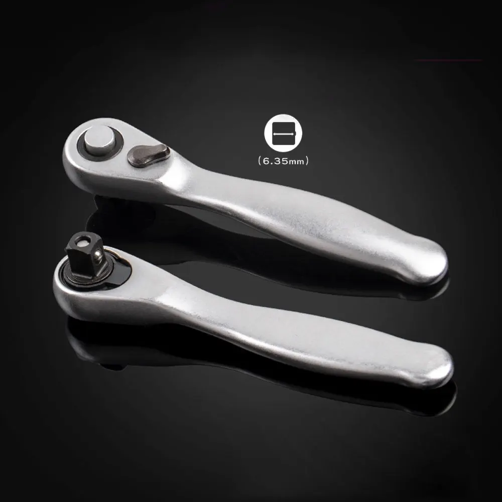 MINI TREBLE 1/4 ประแจวงล้อ Double Ended Quick SOCKET ประแจวงล้อไขควง HEX ประแจแรงบิดชุด Spanner