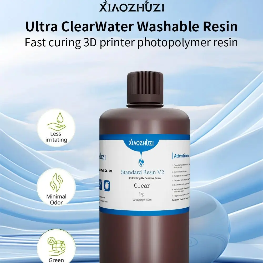 XiaoZhuzi - Resina cinza V2 padrão para impressoras 3D compatível com impressora 3D Elegoo Anycubic 405nm SLA DLP LCD