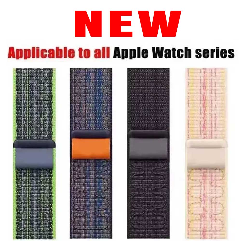 Nylon Loop For Apple Watch Strap 45mm 44mm 49mm 46mm 40mm 41mm 38mm 42mm Correa Bracelet iWatch Series 10 ultra2 6 Se 7 8 9 band