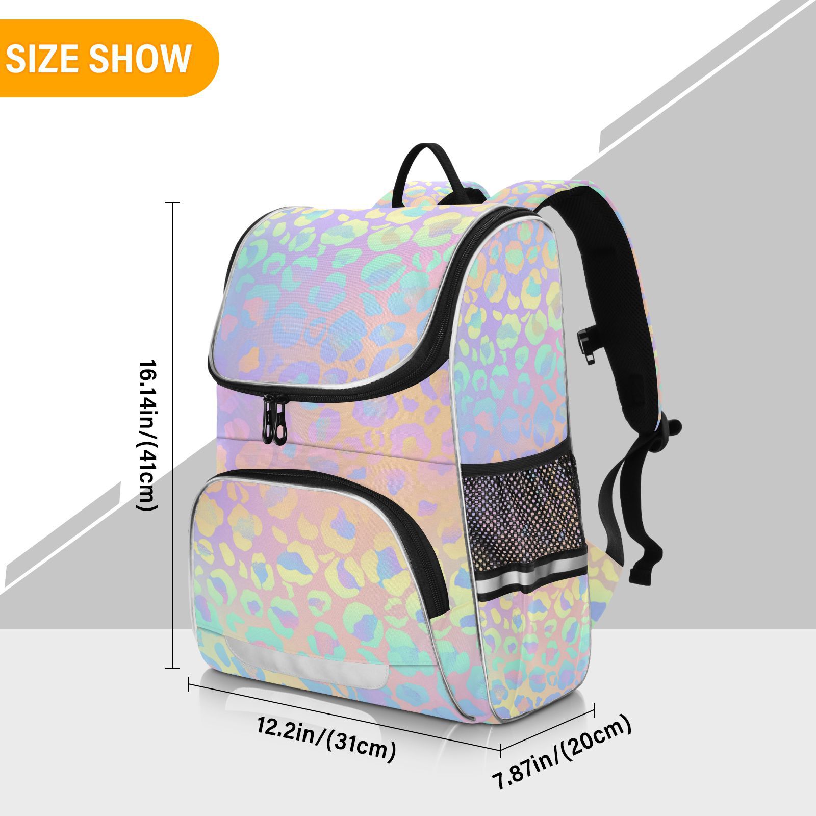 Nueva mochila escolar para niños, mochila para niñas, primaria, arcoíris, leopardo, teñido anudado, raya reflectante, bolsa para libros, mochilas japonesas con múltiples bolsillos