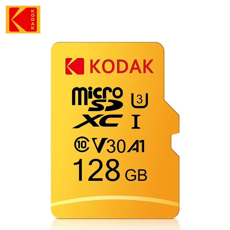 KODAK Cartão Micro SD Cartão de Memória Classe 10 128GB 4K Cartao De Memoria de Alta Velocidade Memória Flash TF Mecard C10