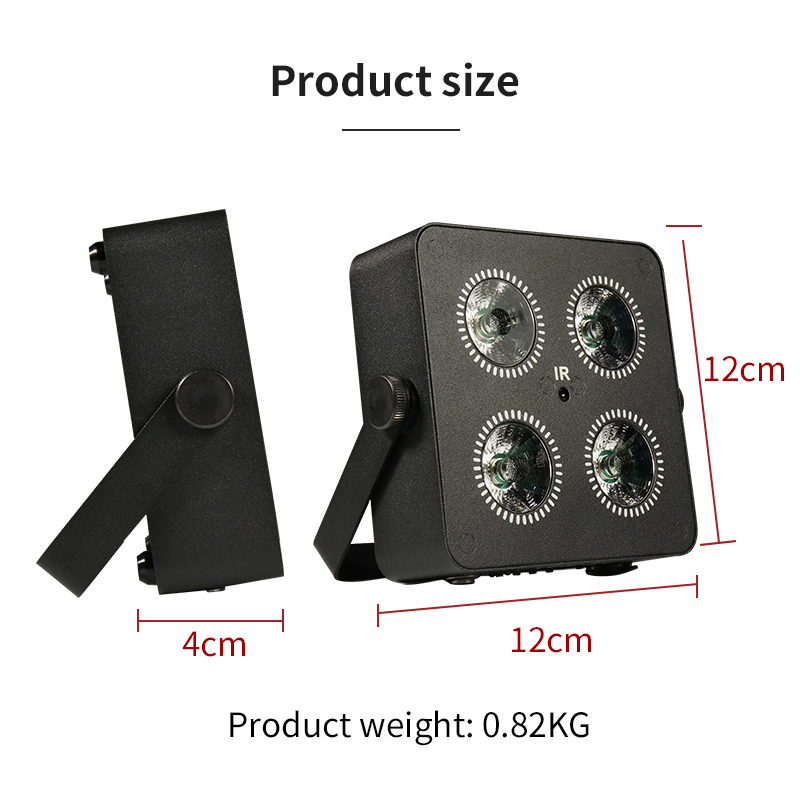 4x18W  Led RGBWA UV 6IN1 Color Battery Wireless DMX Led Par Light Mini Battery Party Light 2.4G Wireless