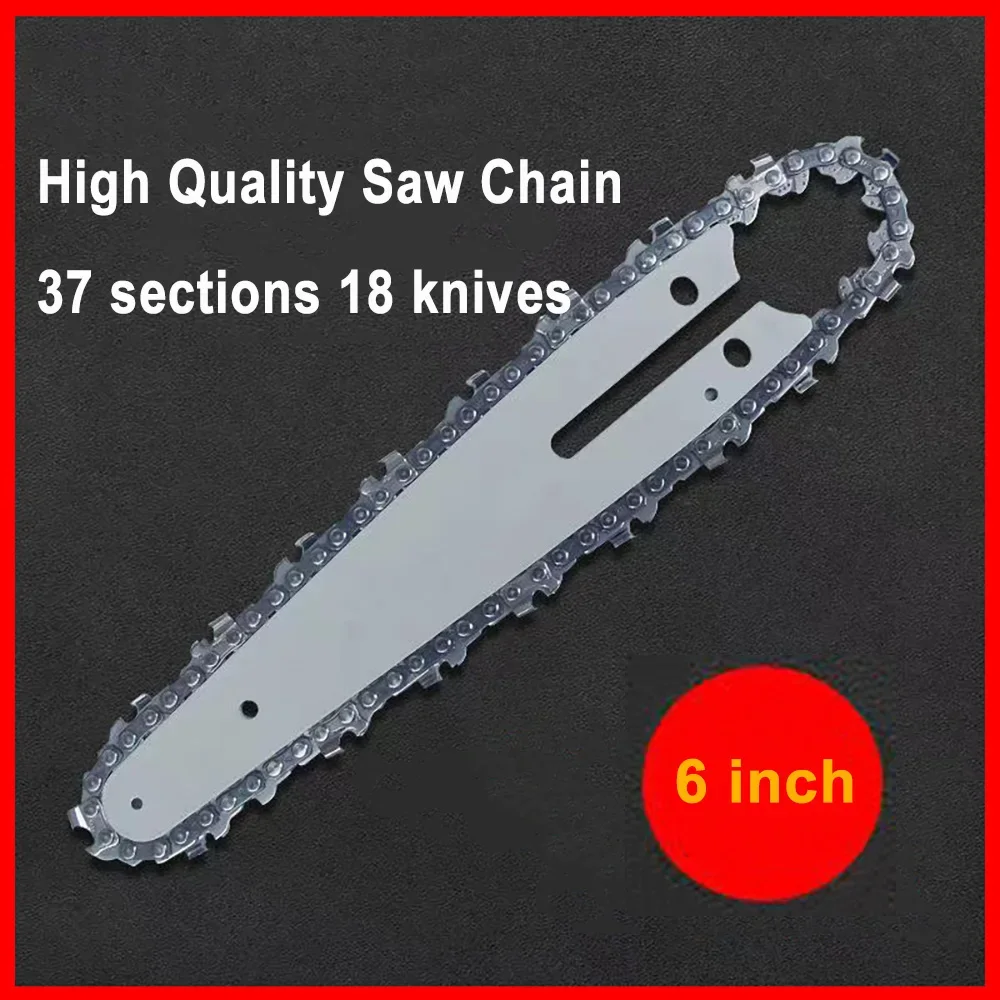 Corrente de motosserra 6 polegadas, serra recarregável, mini motosserra elétrica, sem fio, carpintaria, ferramentas de jardinagem, serra elétrica de madeira