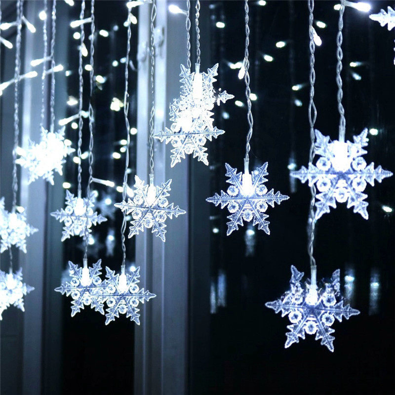 3,2 m Schneeflocke Lichterketten EU Plug LED Urlaub Licht Weihnachten Eiszapfen Piton Licht Outdoor Garten Hochzeits feier Dekoration