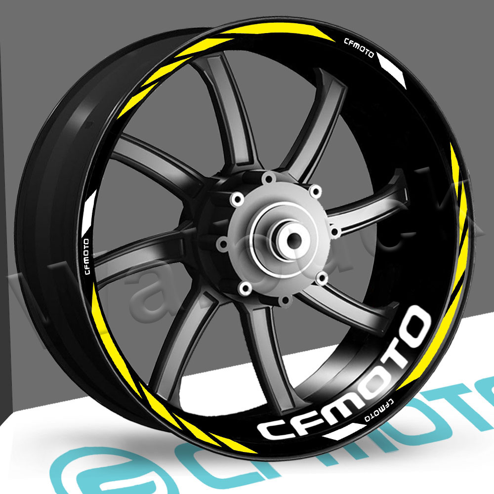 Cho CFmoto 150NK 250SR 300NK 300SS/SR 400NK 400GT 650NK 650GT 650MT Xe Máy Bánh Xe Dán 17 ″ VIỀN SỌC decal Phụ Kiện