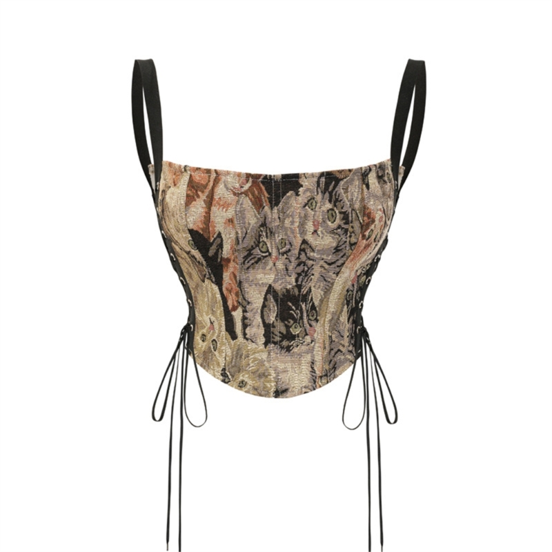 Corsé elástico para mujer, corsé bordado, corpiño sexy con cierre cuerda/cremallera
