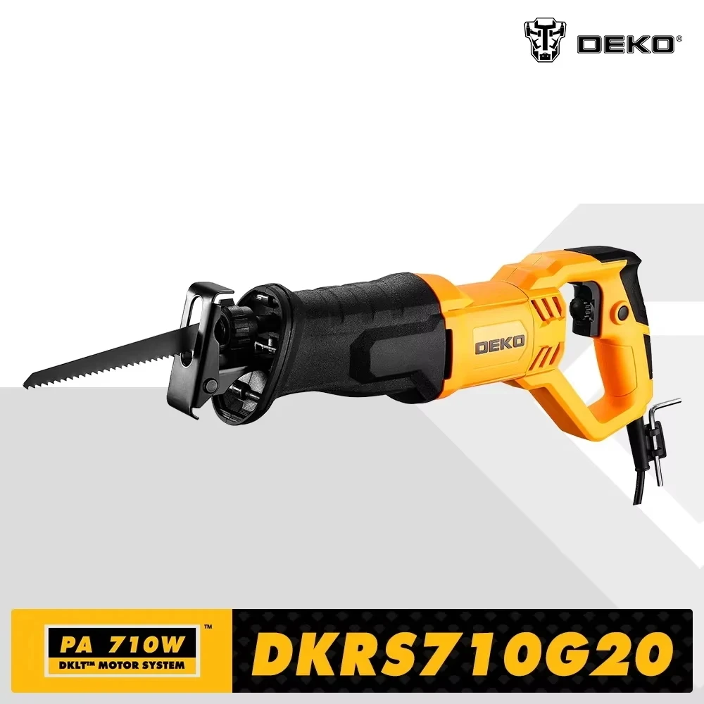 DEKO nueva sierra eléctrica DKRS710G20 de 710W, sierra recíproca con hojas de sierra, herramientas de motosierra para madera, herramientas eléctricas de bricolaje