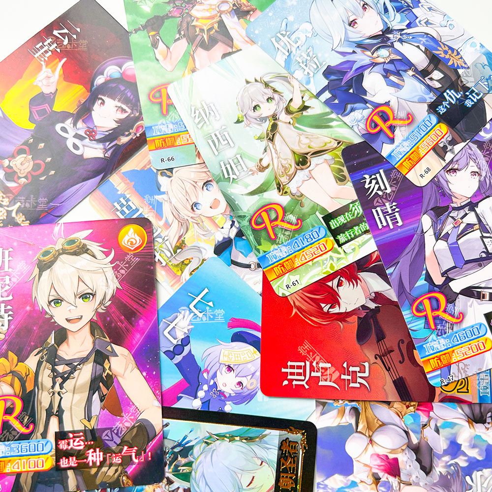 3/6/12 個ゲーム原神インパクトコレクションカードゲーム手紙パーティーテーブルボードのおもちゃ家族子供クリスマス誕生日ギフト