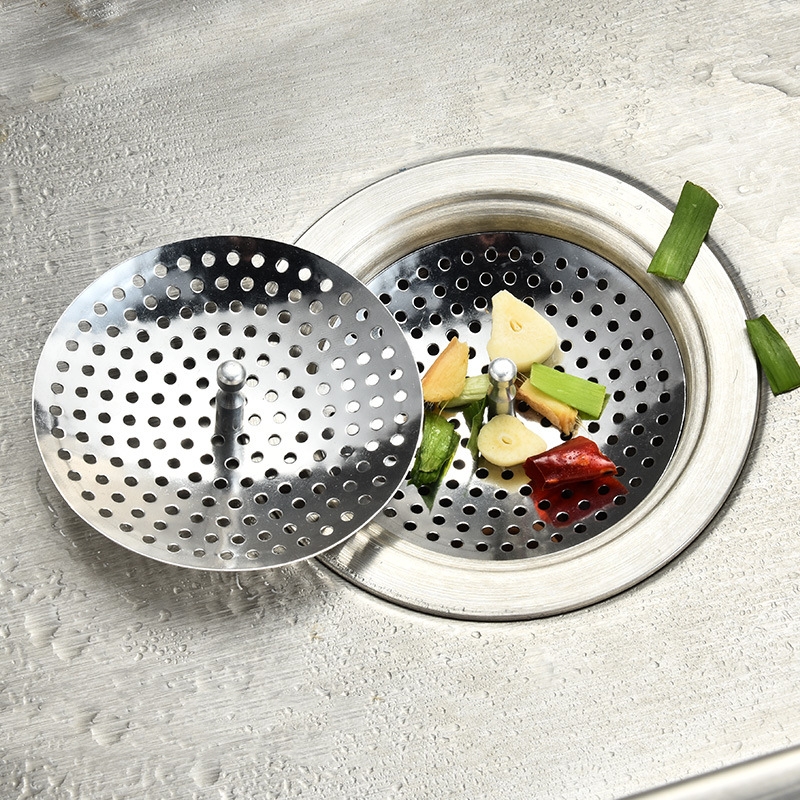 Colador de acero inoxidable para fregadero de cocina, filtro de drenaje de repuesto para bañera, atrapador de pelo, trampa para agujeros de residuos, accesorios de baño