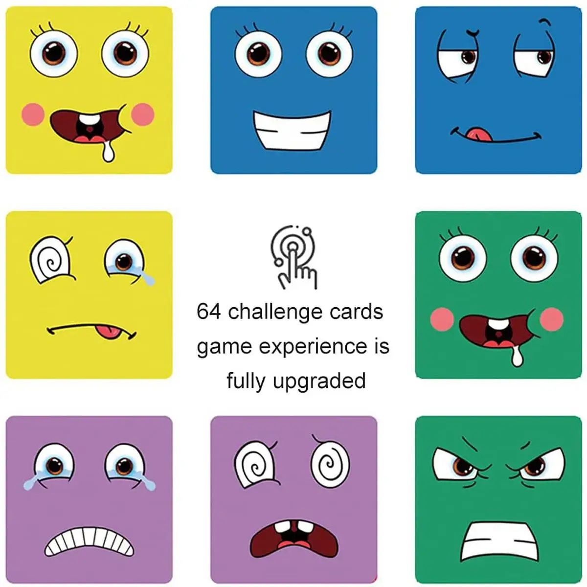 เปลี่ยนใบหน้า Cube การ์ดเกมบล็อกอาคารการ์ตูนปริศนาไม้ Montessori ความวิตกกังวลความเครียดบรรเทาของเล่นเด็กเด็ก