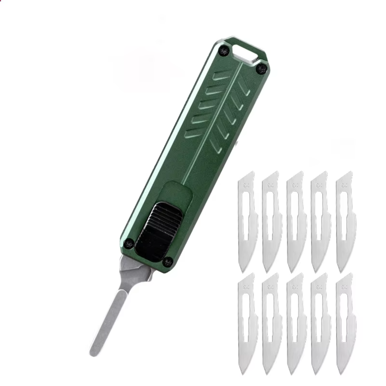 1 pezzo, taglierina per scatole EDC, consegna in confezione aperta, mini corpo esterno, con lame, portatile