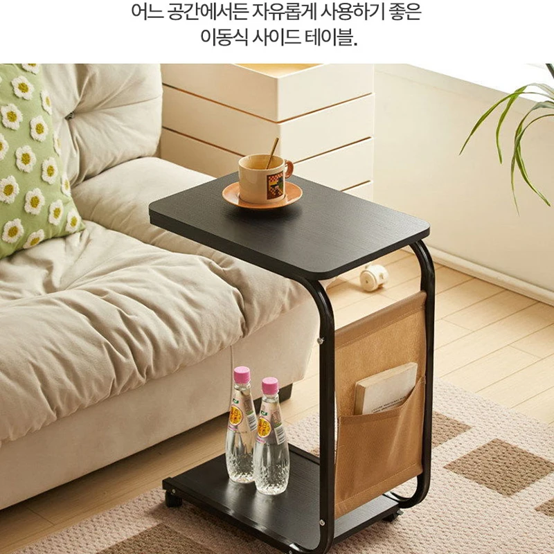 2단 이동식 트롤리 사이드 테이블 협탁 미니테이블 북트롤리 쇼파테이블 침대협탁 소파테이블 원목테이블