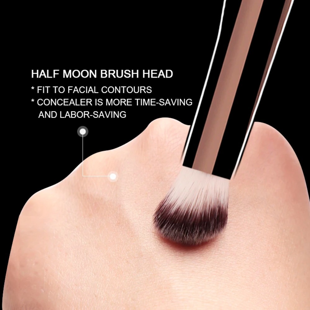 Pincel de base com acabamento perfeito, cabelo de fibra macia, design moderno, pincel de maquiagem único para aplicação impecável e cobertura suave