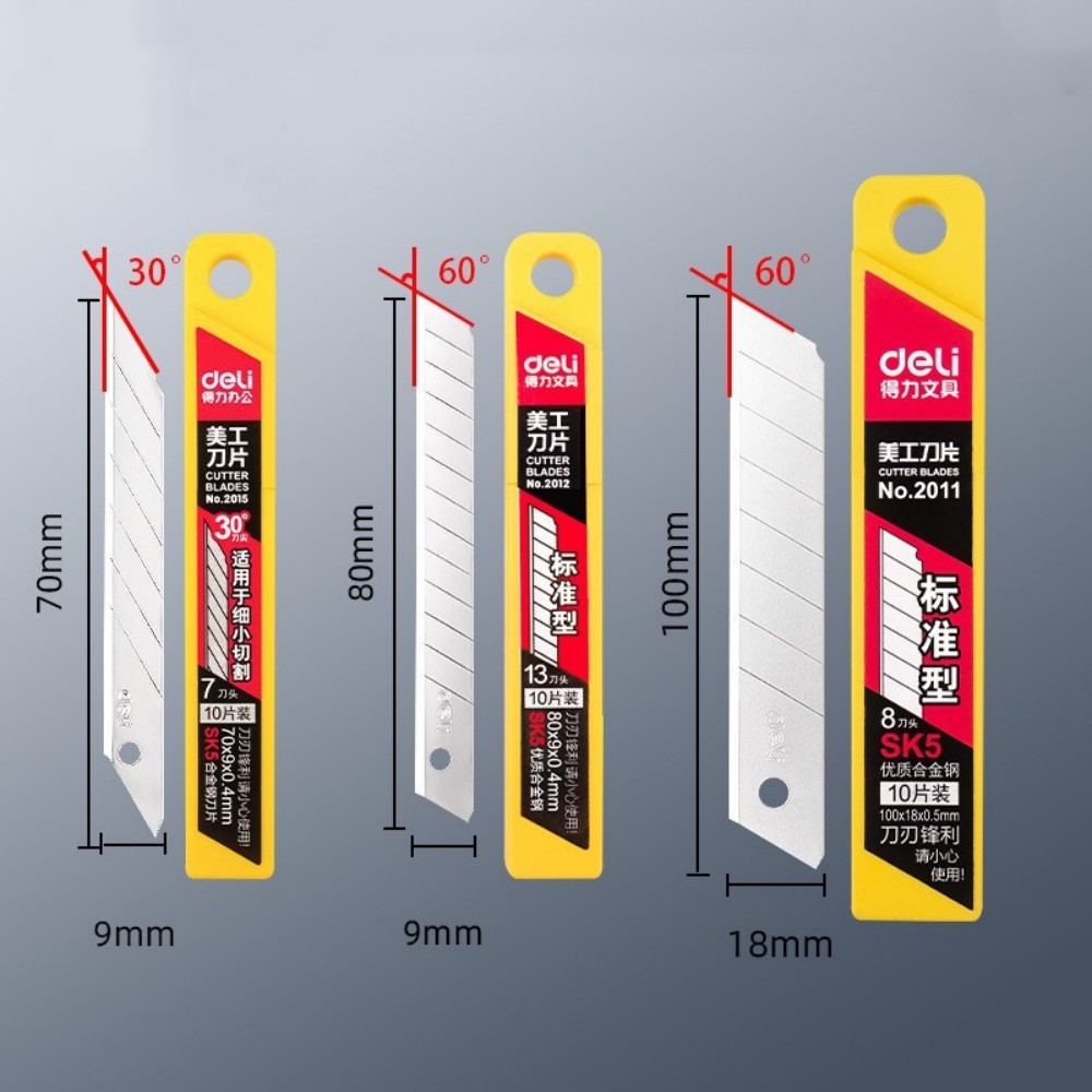 10pcs/Box Knife Blade 18mm Width 9mm Width Metal Blades For Home School Suplies Art Craft Paper Box Cutting Utility Knife Tool