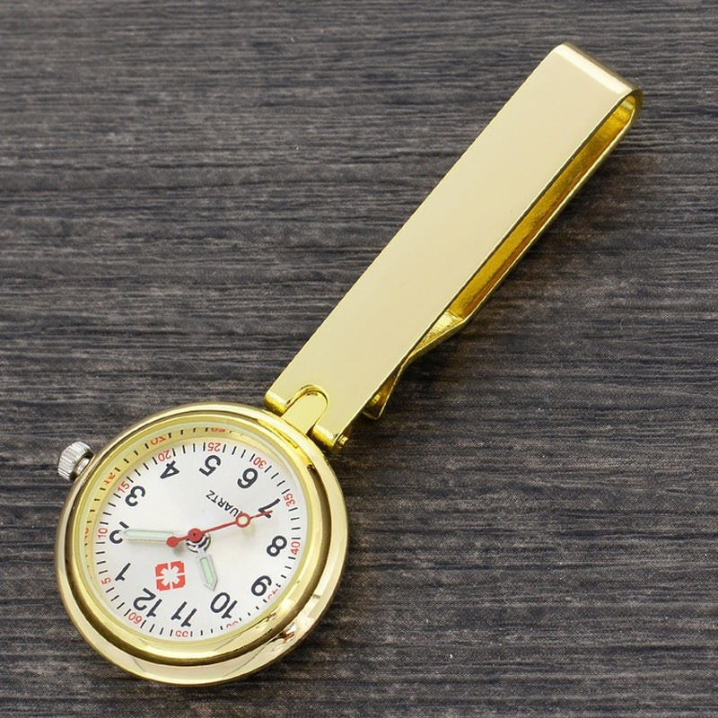 Reloj de enfermera de diamante luminoso, reloj de pecho médico Simple, hebilla de Clip, broche Fob médico de alta calidad, regalo de Hospital