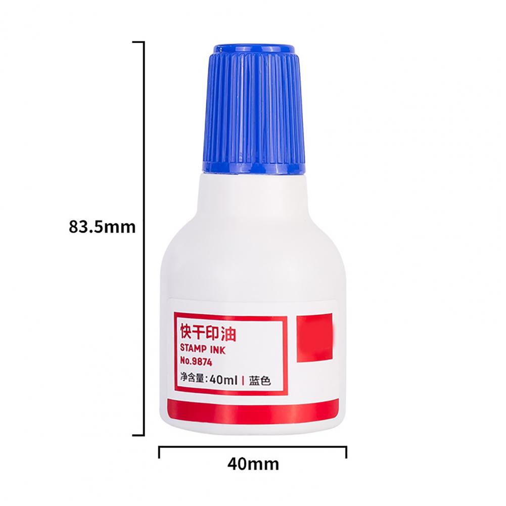 Tinta de repuesto de larga duración, almohadilla de sello de secado rápido, duradera, vibrante, para el hogar, la escuela y la Oficina, 40ML, 1 unidad