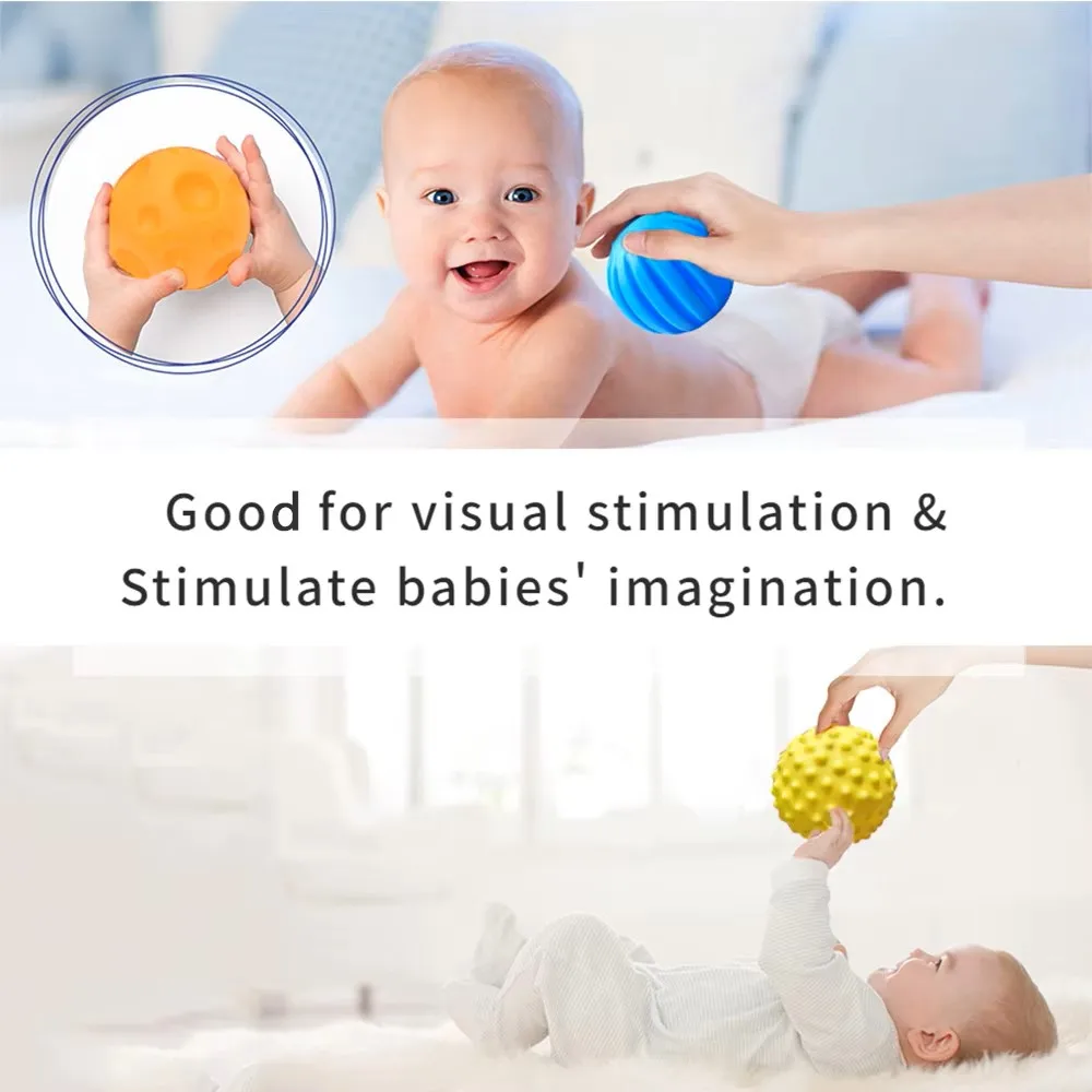 6 ชิ้นของเล่นเด็ก Sensory Balls สําหรับเด็ก Textured Hand Touch Ball นวดนุ่มทารก Rattle Senses ของเล่น
