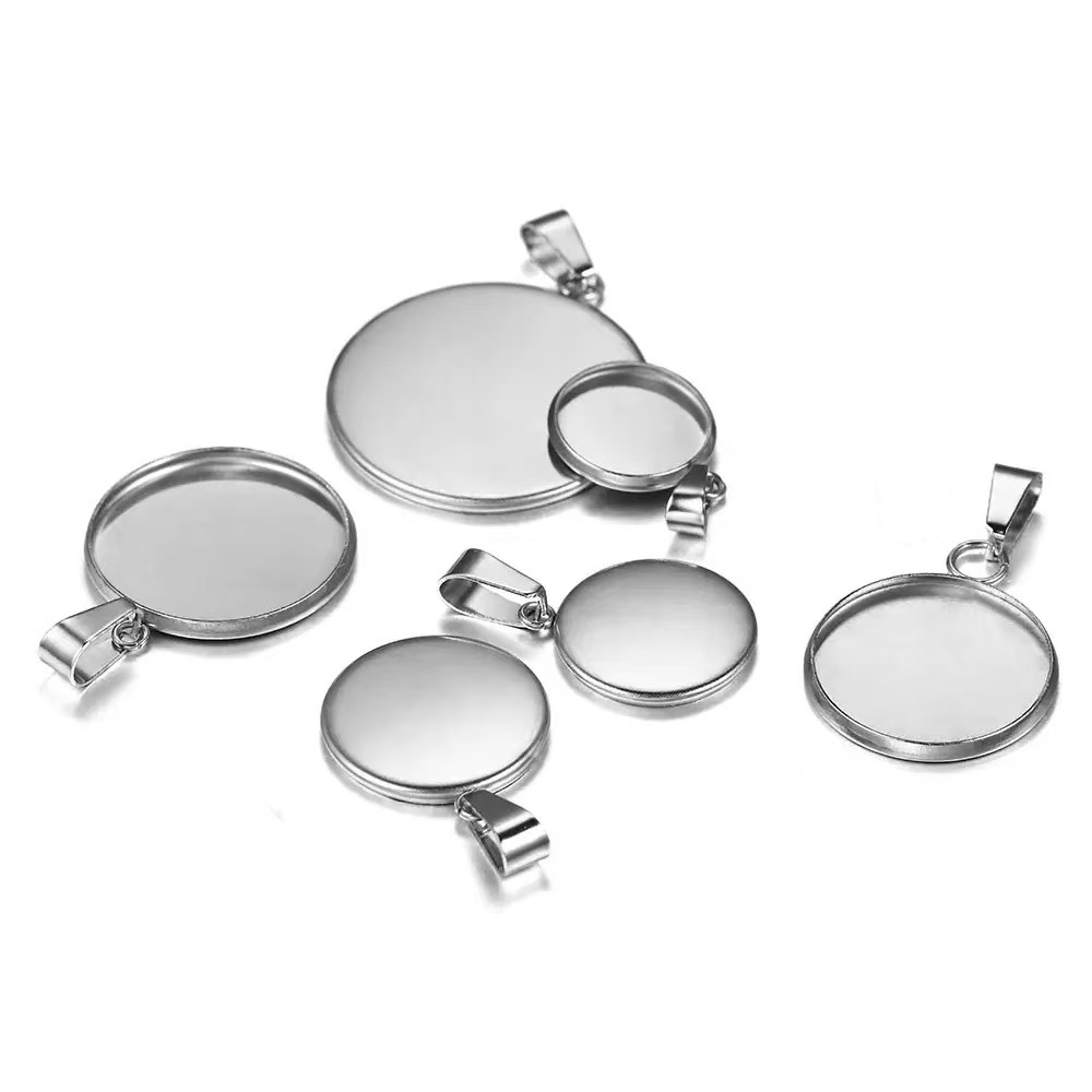 10 sztuk/partia bazy kaboszonu ze stali nierdzewnej, zawieszki do wyrobu biżuterii pasujące do rozmiarów 18, 20, 25, 30 mm