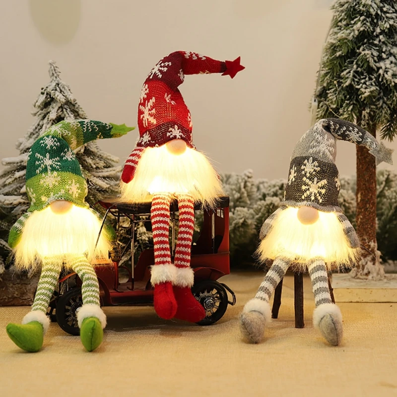 새로운 6 스타일 빛나는 그놈 크리스마스 얼굴없는 인형 메리 크리스마스 홈 인테리어 Navidad Natal 선물 새해 크리스마스 선물