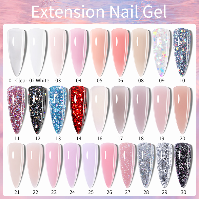LILYCUTE Extension เล็บเจล Glitter Vernis Semis ถาวร UV เจลสําหรับเล็บยืดเจลก่อสร้าง