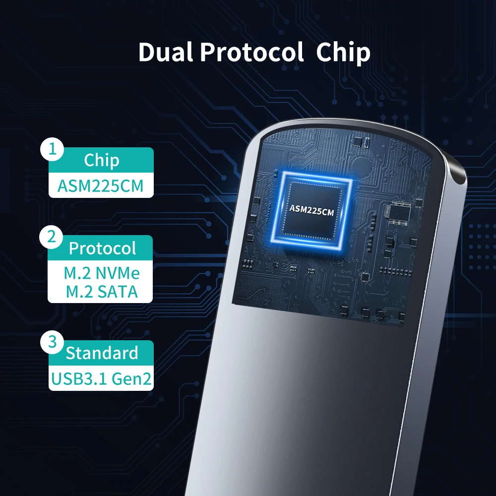 Корпус для жесткого диска Yottamaster M2 SSD, корпус для жесткого диска с двумя протоколами, 10 Гбит/с, NVME PCIE и 5 Гбит/с, SATA AHCI, корпус для внешнего твердотельного накопителя