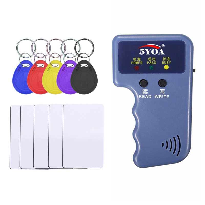 Handheld 125KHz Read EM4100 TK4100 RFID Copier Writer Duplicator Programmer Reader EM4305 T5577 Rewritable ID Keyfobs Tags Cards