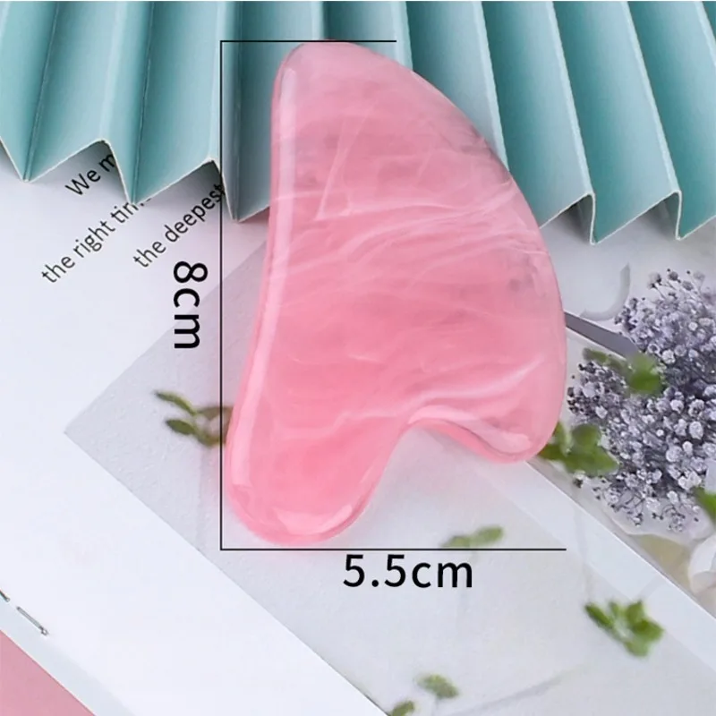 괄사 Resin Gua Sha Massage Board for Face Rose Pink Guasha Plate Jade Face Massager Scrapers Tools for Face Neck Back Body