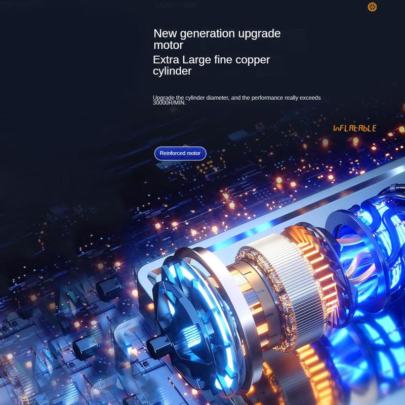 1 conjunto de bomba de inflação montada em carro, display digital inteligente, sem fio, bomba de inflação de pneus, detecção de pressão e inflação