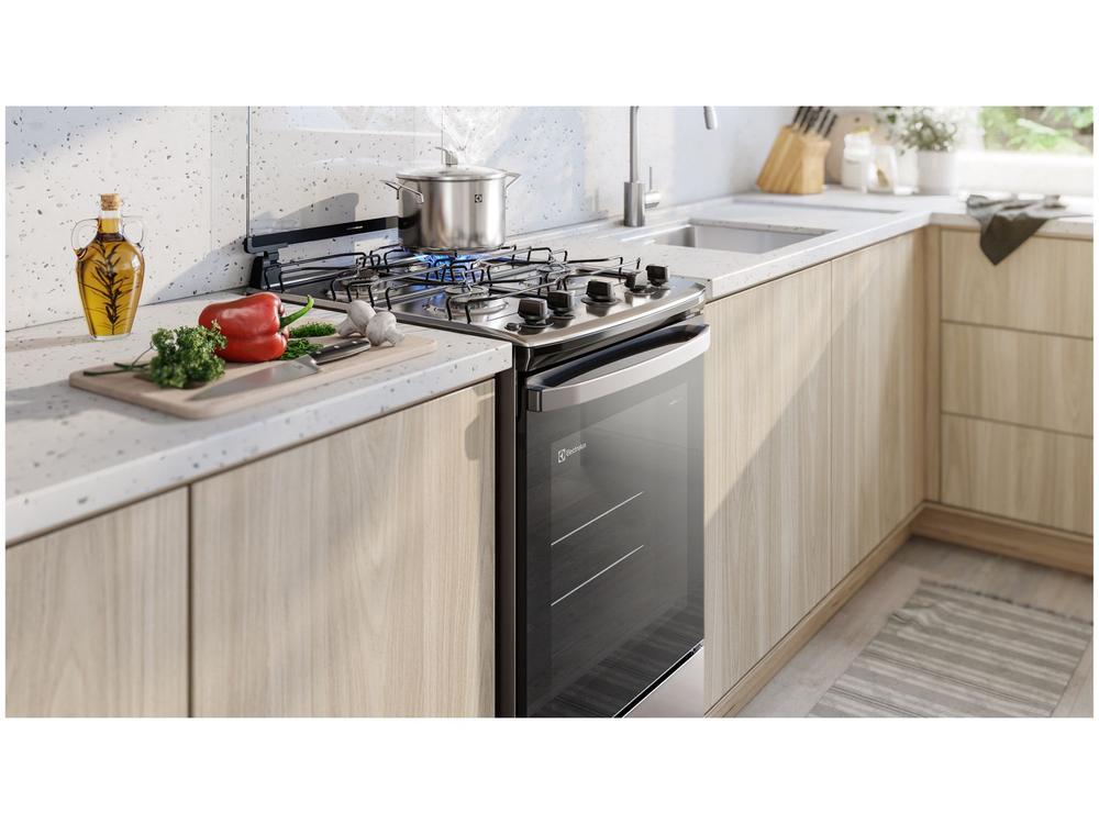 Fogão 4 Bocas Electrolux Prata Acendimento Automático Efficient com PerfectCook FE4IS - Bivolt
