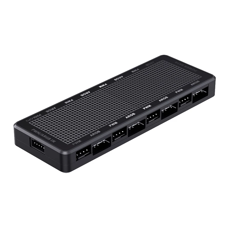 COOLCIRC 1 tot 8 ARGB & PWM 2-in-1 Hub Magnetische Zuigkracht Splitter Ondersteuning SATA Power 3Pin/4Pin Fan Controller voor PC Case Fans