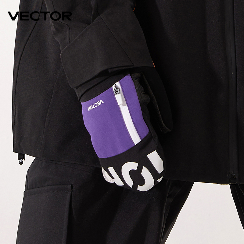 Vector feminino masculino ao ar livre placa dupla snowboard kevlar impermeável resistente ao desgaste luvas semi destacáveis 3m algodão