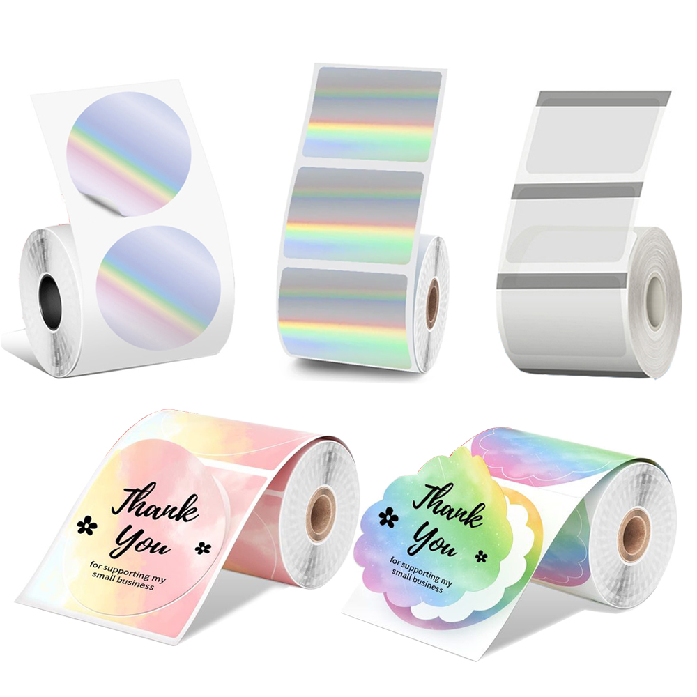 Rolo de etiquetas adesivas térmicas transparentes coloridas M110, adequado para phomemo M110/M200/M120/M220 E210 P50 DETONG P1