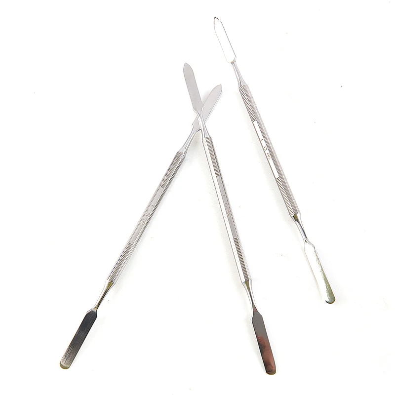 3pcs สแตนเลสสตีลผสมไม้พายเครื่องมือ Spatuler Rod ทันตกรรมเล็บแต่งหน้า Foundation อายแชโดว์ผสมสีเครื่องมือ