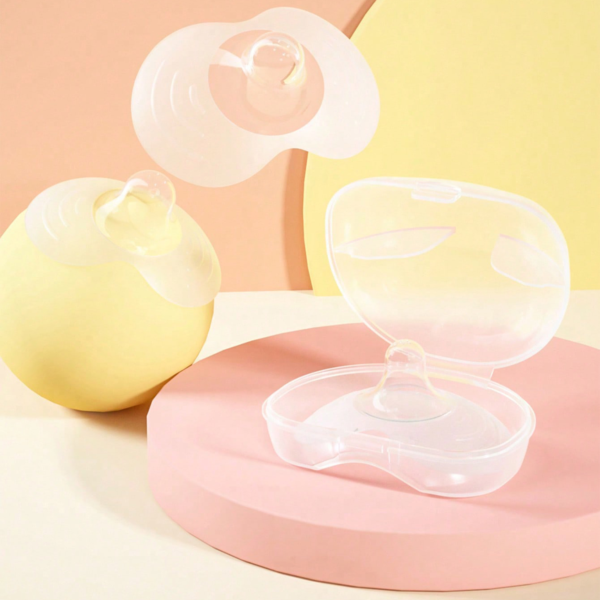 2 unidades/pacote novos protetores de mamilo de silicone com caixa, protetores de mamilo de amamentação, casca macia de mama, capas de mamilo