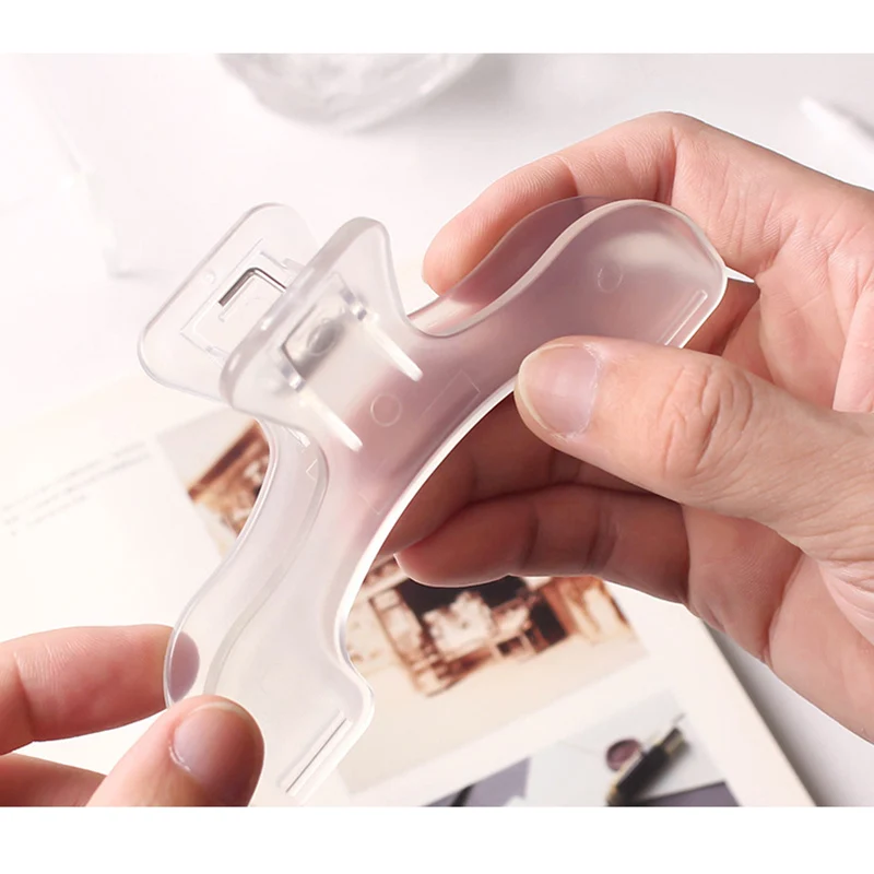 Clip de plástico acrílico transparente para libros, ayuda de lectura sencilla, soporte fijo para libros, práctico soporte para notas con diseño de nicho
