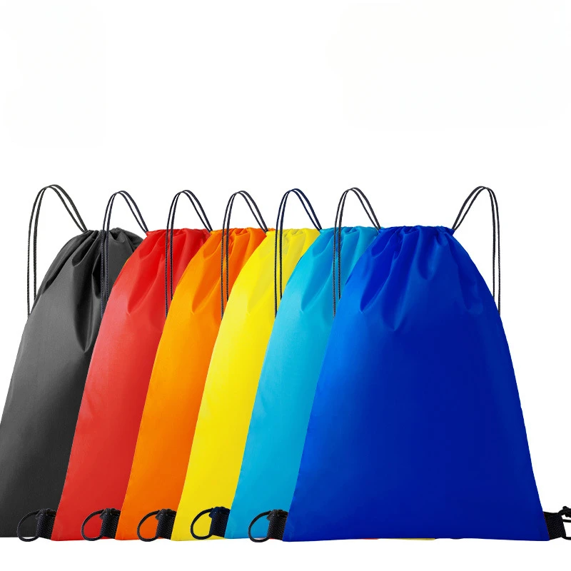 Waterproof Drawstring Storage Bags Polyester Portable Foldable Reusable Backpack Travel Sundries Organizer Pocket Wholesale