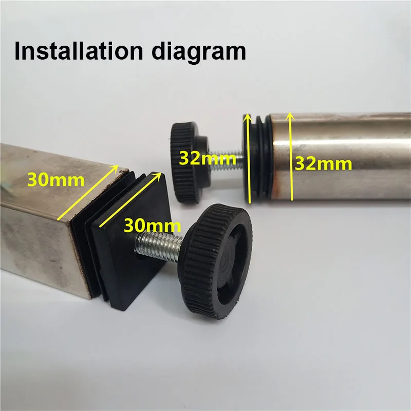 2/4/8PCS Đen Chân Điều Chỉnh Kèm Hạt Tròn/Nhựa Vuông Tẩy Trống Cuối Đuôi Ống cắm Đồ Nội Thất Ống Bao Bao Chân
