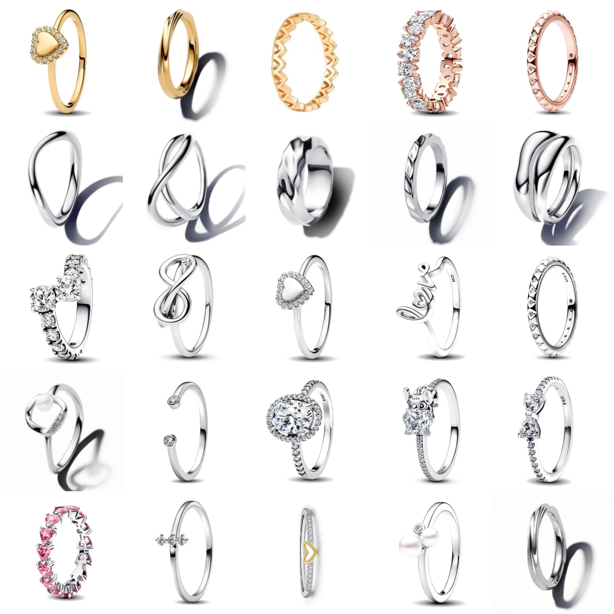 2025 nouveau 925 argent Sterling MINISO point arc en forme de coeur zircon coeur bague taille 6 7 8 9 anneaux mode bijoux fins pour les femmes