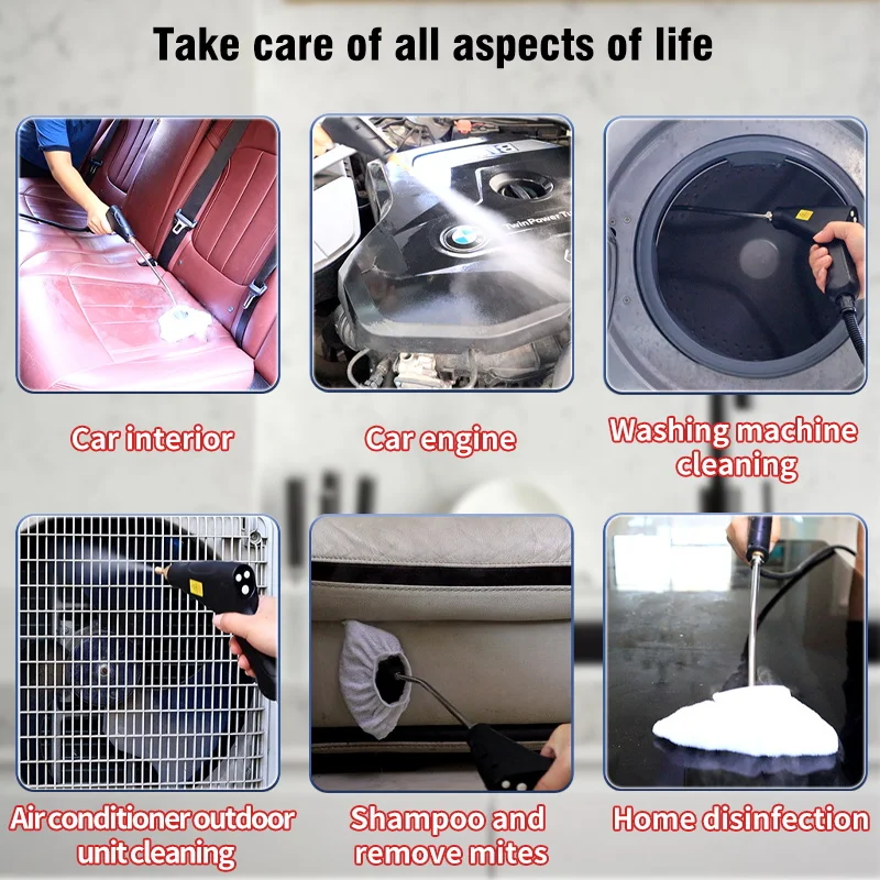 2500W Handheld Steam Cleaner High Temperature Steam Cleaning Machine Portable Car Carpet Cleaner Auto Pressure Washer