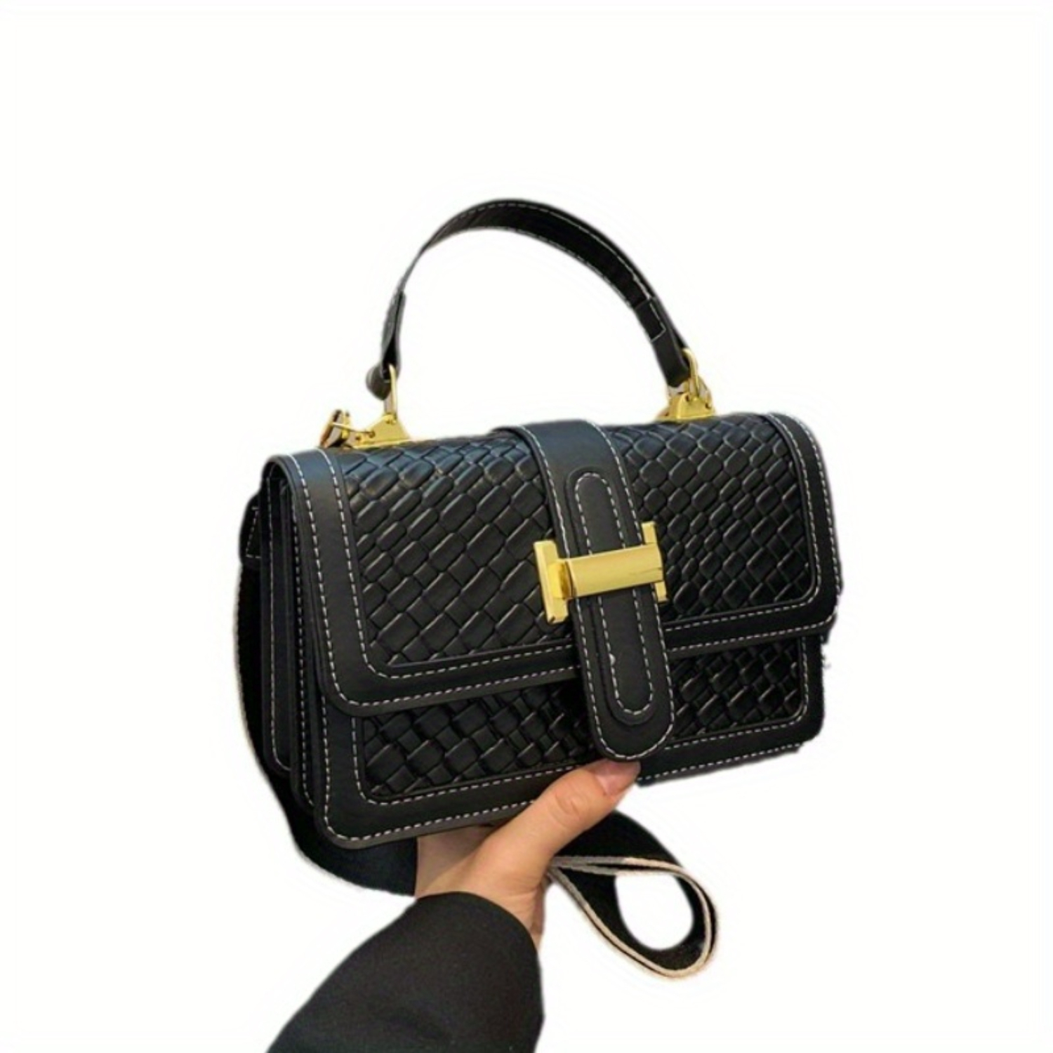 กระเป๋าสะพายข้างผู้หญิงหนัง PU สุดหรู เนื้อย้อนยุค ดีไซน์เรียบง่ายทันสมัย คละสี