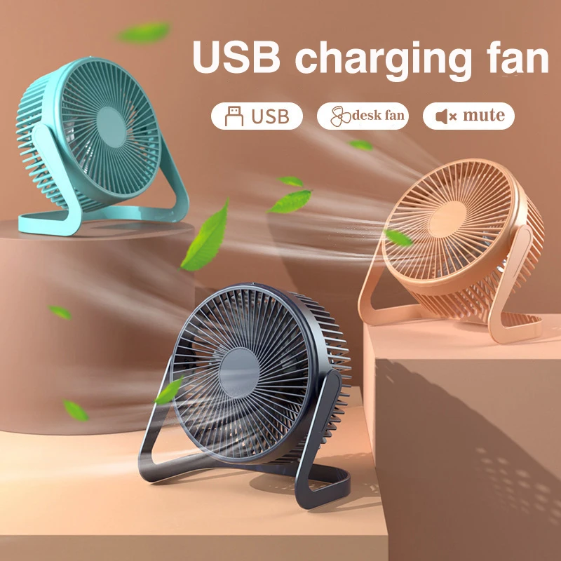 Usb power mini ventilador 5 polegadas pequena mesa de refrigeração ventilador portátil super mudo refrigerador rotação 180 graus ventilador para eletrodomésticos