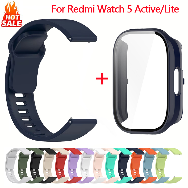 Silicone Strap+Case for Xiaomi Redmi Watch 5 Active band smartwatch Accessories Sport Bracelet For Redmi watch5 Active/Lite band